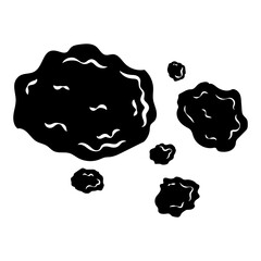 meteorite asteroid, vector silhouette