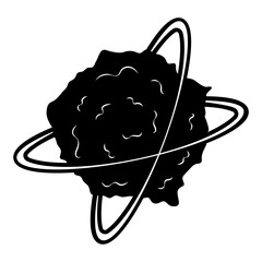  meteorite asteroid, vector silhouette