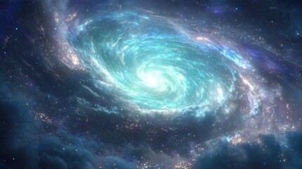 Obraz premium Spiral Galaxy With Glowing Center