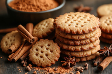 Stack of cinnamon-spiced cookies