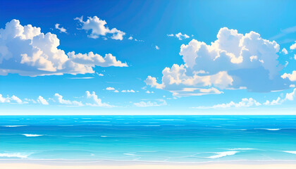 Sunny Beach Ocean Landscape.