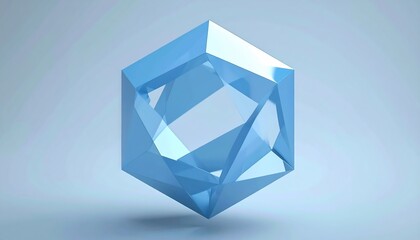 Light-blue, hexagonal, geometric form