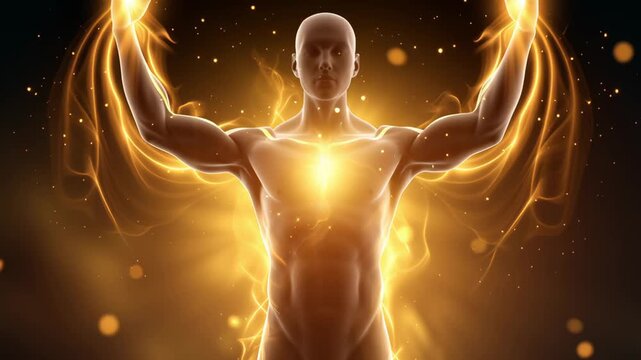 Scientific illustration symbolizing the body's energy-burning process, highlighting internal heat, metabolism, and physical activity.