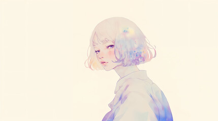 女性の水彩イラスト
