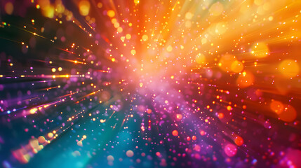 Colorful and vibrant explosion of bokeh lights for celebratory atmosphere