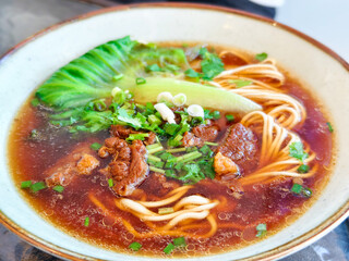 Delicious Chinese noodles, beef brisket ramen, very tasty