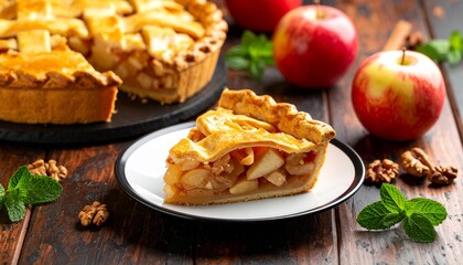 apple pie with apples and cinnamon