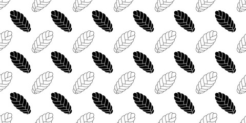 black white challah seamless pattern