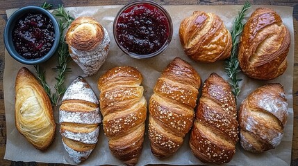 Assorted baked goods display