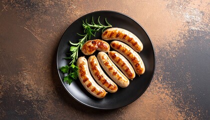 grilled sausages with vegetables