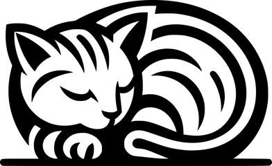 Sleeping cat illustration, vector drawing. EPS 10 version.