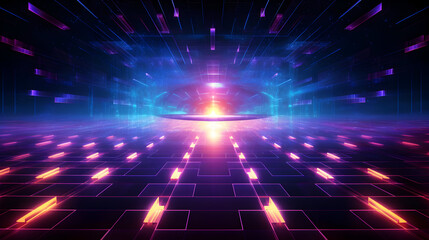 Abstract technological background with glowing lines and futuristic design elements