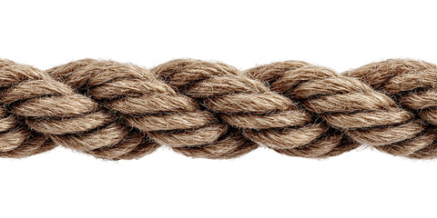 Fototapeta premium Taupe Braided Rope Texture on Transparent Background, PNG