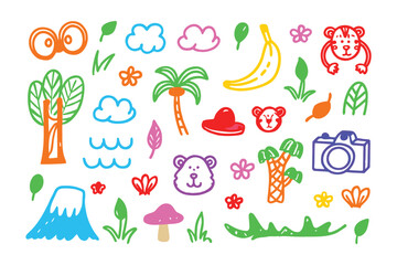  Whimsical Cartoon Illustrations: A playful and vibrant collection of cartoon illustrations. Featuring various objects, creatures, and natural elements.