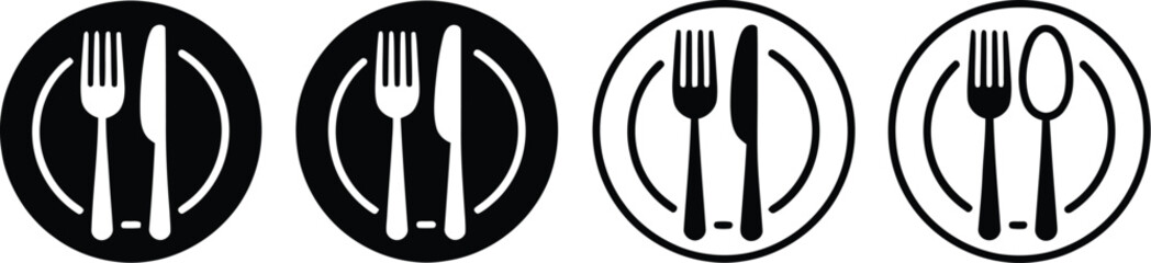 Fork and spoon icon knife icon cutlery icon set menu symbol restaurant icon