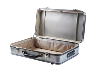 open empty suitcase png image on transparent background