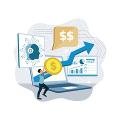Professional entrepreneurs study AI-analyzed market research.