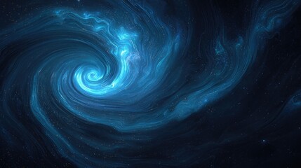 Abstract Blue Spiral Galaxy Digital Art