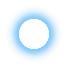 Isolated glowing blue gradient circle frame element on transparent background