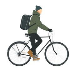Naklejka premium man on bike vector 