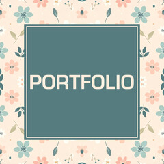 Portfolio Floral Background Texture Pattern Turquoise Box Text 