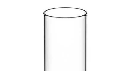 Elegant cylindrical glass object on pristine white backdrop illumination