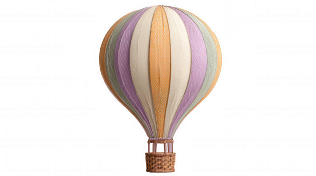 Vintage Hot Air Balloon Icon in Flat Vector Illustration, Side View on transparent Background - Powered by Adobe