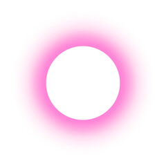 Isolated glowing pink gradient circle frame element on transparent background