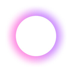 Isolated glowing pink and purple gradient circle frame element on transparent background