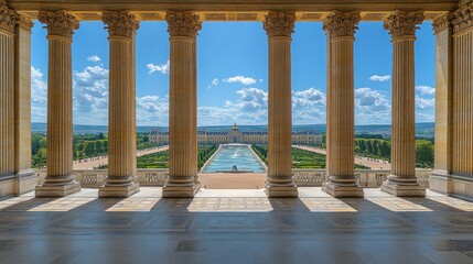 Fototapeta premium Colonnade view of palace grounds