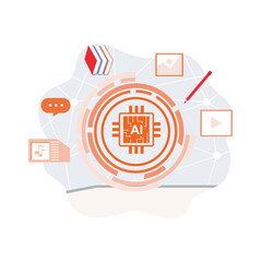 Generative AI concept, artificial intelligence content generator.