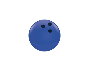 Blue Bowling Ball Icon with Finger Holes