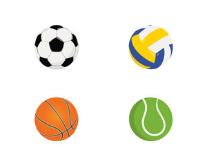Sport Balls Icon Set. Various popular sport balls icon including basketball, football, soccer, tennis and volleyball.