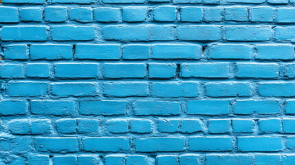 Blue painted brick wall texture