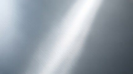 Fototapeta premium Polished metal surface with bright light reflection isolated on white background