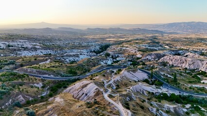 Eroded rock formations. Rocky landscape view. historical unique ancient open-air museum ruins. Rocky landscape trail.High quality 4k footage