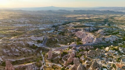 Eroded rock formations. Rocky landscape view. historical unique ancient open-air museum ruins. Rocky landscape trail.High quality 4k footage