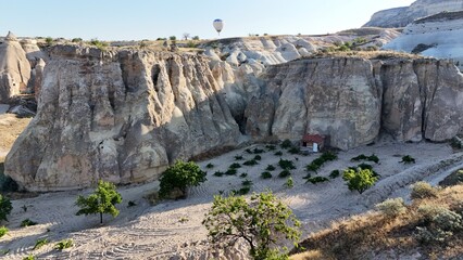 Eroded rock formations. Rocky landscape view. historical unique ancient open-air museum ruins. Rocky landscape trail.High quality 4k footage