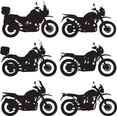 Naklejka premium Black motorcycle silhouettes on white background motorbike