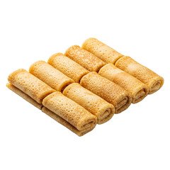 Stack of Folded French Crêpes with Lacy Brown Edges