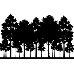 Forest Tree Line Silhouette Vector
