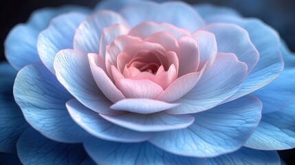 Delicate pastel blue and pink flower