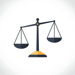 Justice Scale Icon: Symbol of Balance, Equity, and Legal Fairness in Flat Design