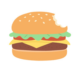 hamburger on a white background