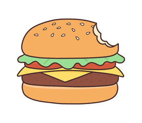 hamburger on white background