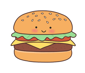 hamburger on white
