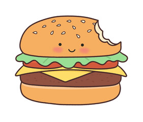 hamburger on white background
