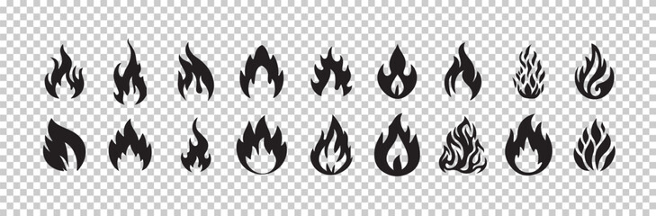 Fire icon vector. fire sign and symbol,  burning, heat, energy icons in line art style collection, vector illustration eps 10. © MDABDUR
