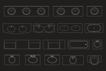 Bathroom Plumbing Fixtures CAD Symbols