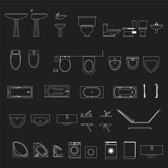 Bathroom Fixture Blueprint Symbols